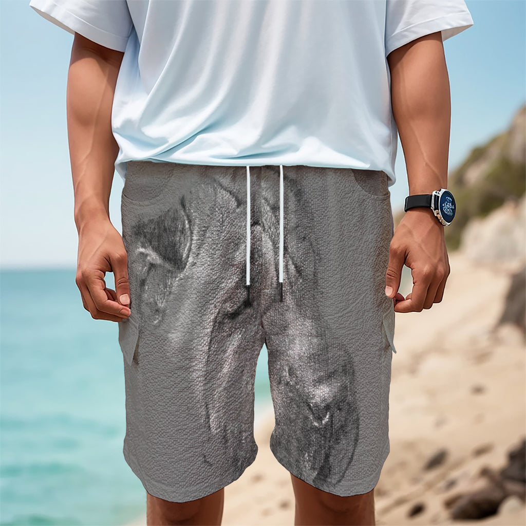 Monochrome Shar Pei Print Men's Cargo Shorts