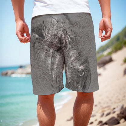 Monochrome Shar Pei Print Men's Cargo Shorts