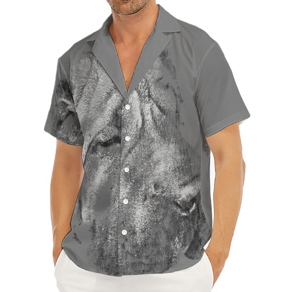 Monochrome Shar Pei Print Men's Deep V-Neck Shirt