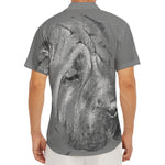 Monochrome Shar Pei Print Men's Deep V-Neck Shirt