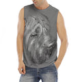 Monochrome Shar Pei Print Men's Fitness Tank Top