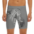 Monochrome Shar Pei Print Men's Long Boxer Briefs