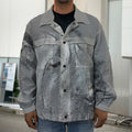 Monochrome Shar Pei Print Men's Shirt Jacket