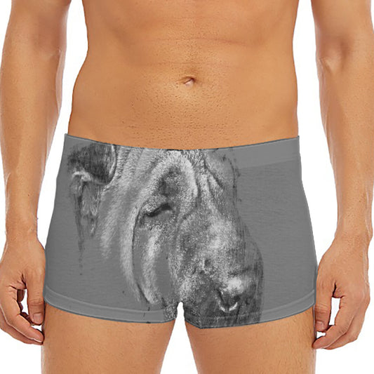 Monochrome Shar Pei Print Men's Short Boxer Briefs