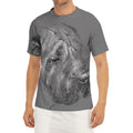 Monochrome Shar Pei Print Men's Short Sleeve Rash Guard