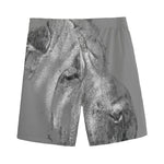 Monochrome Shar Pei Print Men's Sports Shorts