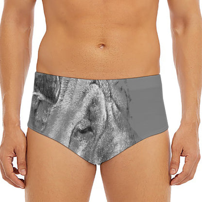 Monochrome Shar Pei Print Men's Triangle Swim Briefs
