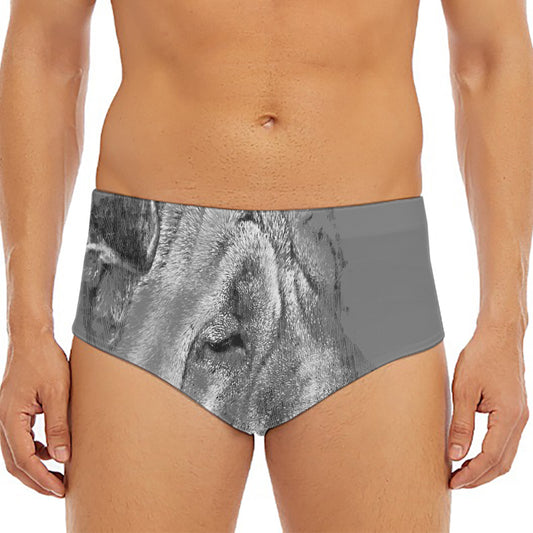 Monochrome Shar Pei Print Men's Triangle Swim Briefs