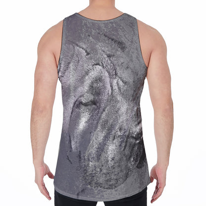 Monochrome Shar Pei Print Men's Velvet Tank Top