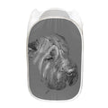 Monochrome Shar Pei Print Mesh Laundry Hamper