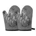 Monochrome Shar Pei Print Oven Mitts