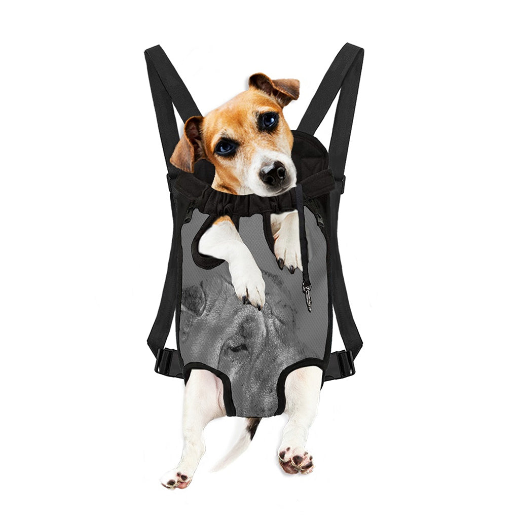 Monochrome Shar Pei Print Pet Carrier Backpack