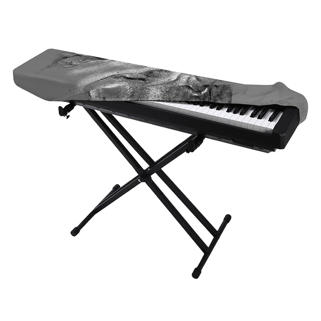 Monochrome Shar Pei Print Piano Keyboard Cover
