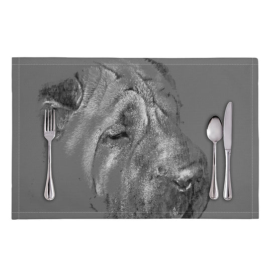 Monochrome Shar Pei Print Placemat