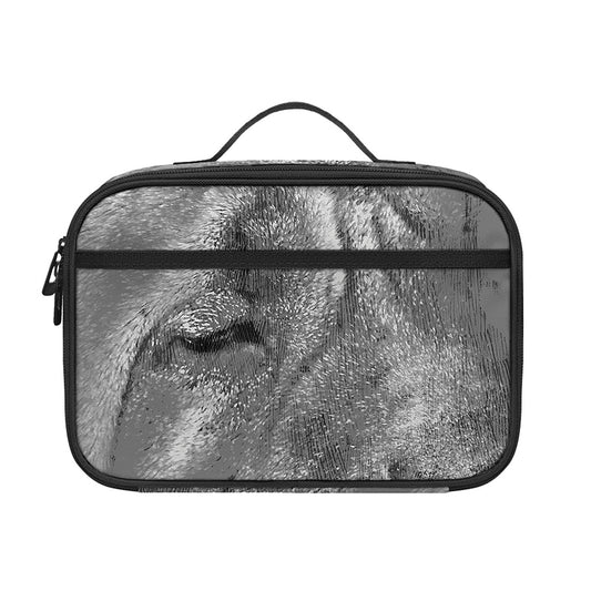 Monochrome Shar Pei Print Portable Lunch Bag