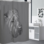 Monochrome Shar Pei Print Premium Shower Curtain