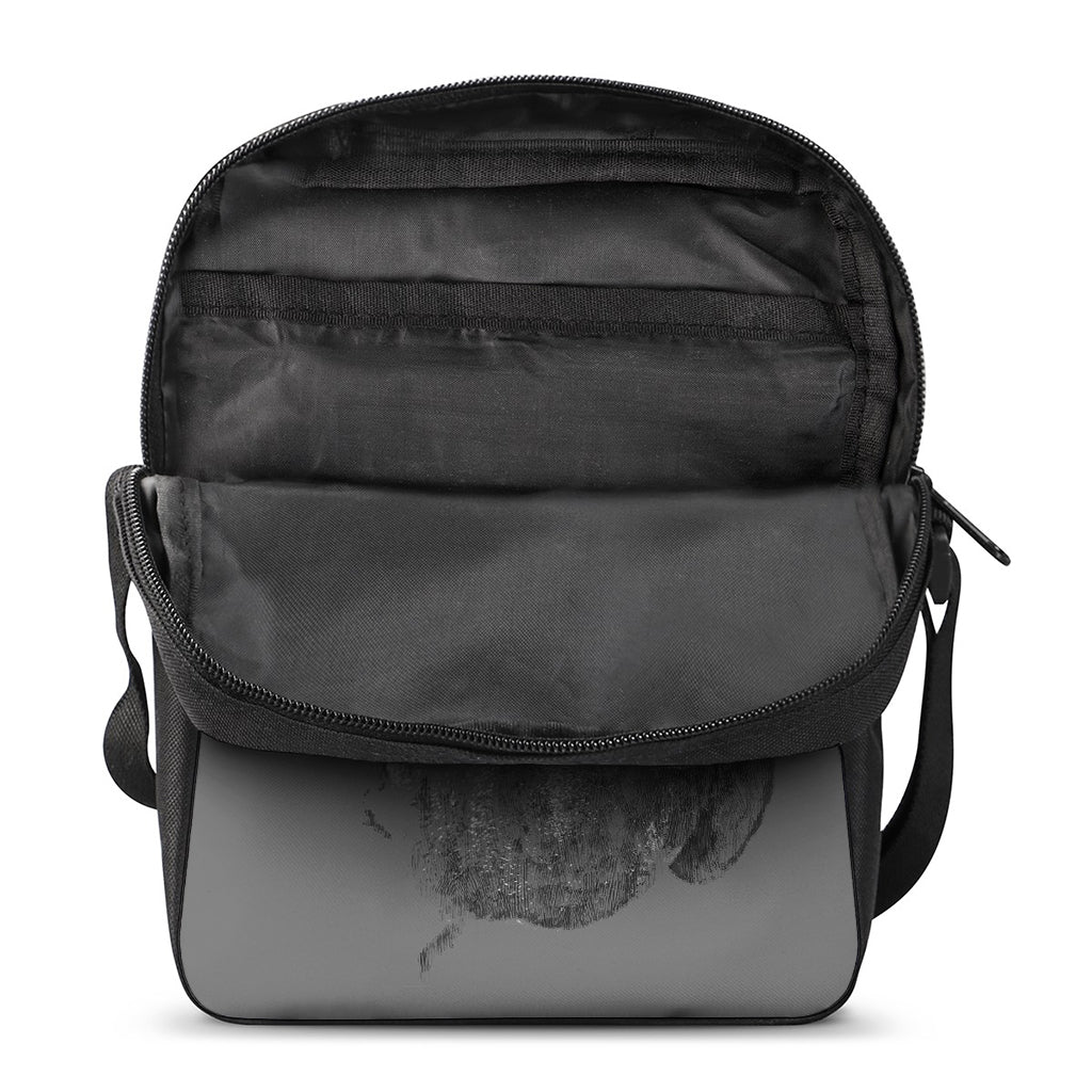 Monochrome Shar Pei Print Rectangular Crossbody Bag