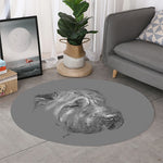 Monochrome Shar Pei Print Round Rug