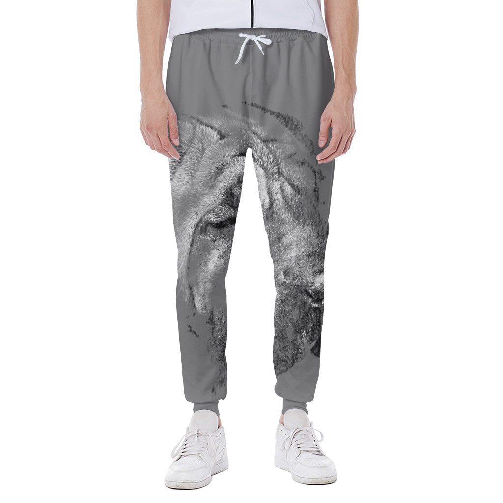Monochrome Shar Pei Print Scuba Joggers