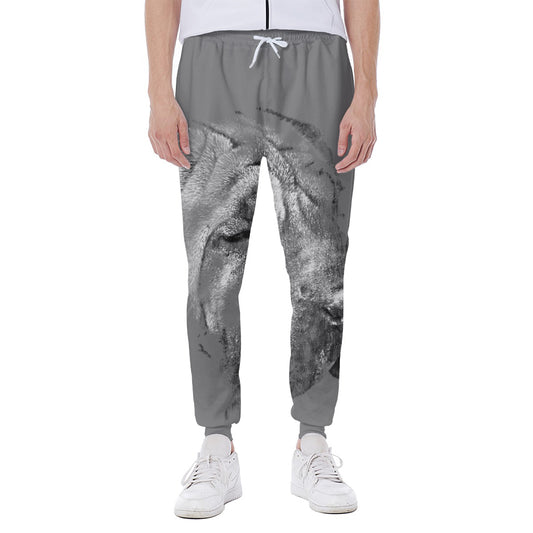 Monochrome Shar Pei Print Scuba Joggers