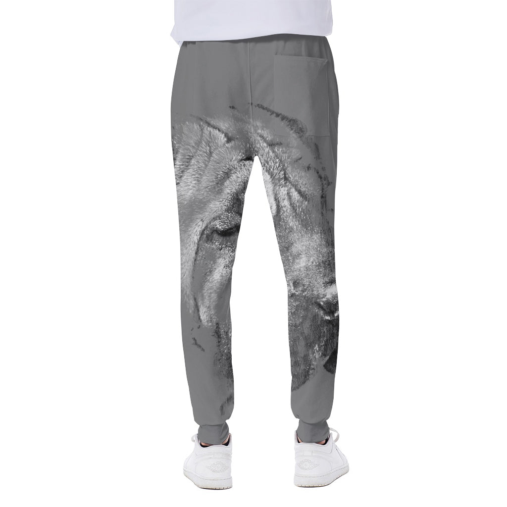 Monochrome Shar Pei Print Scuba Joggers