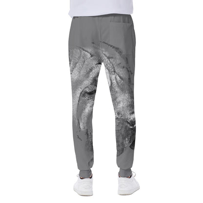 Monochrome Shar Pei Print Scuba Joggers