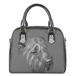 Monochrome Shar Pei Print Shoulder Handbag