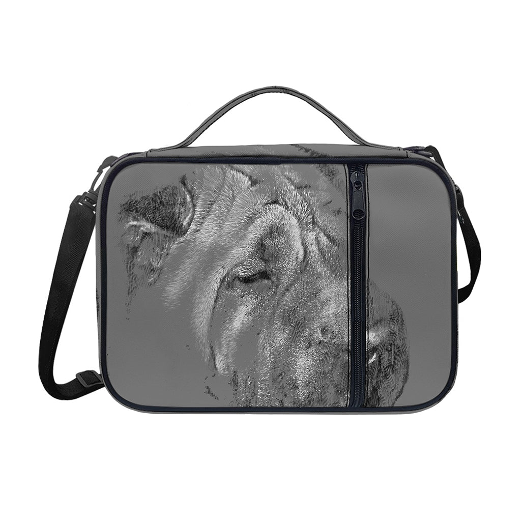 Monochrome Shar Pei Print Shoulder Strap Bible Bag