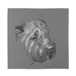 Monochrome Shar Pei Print Silk Bandana