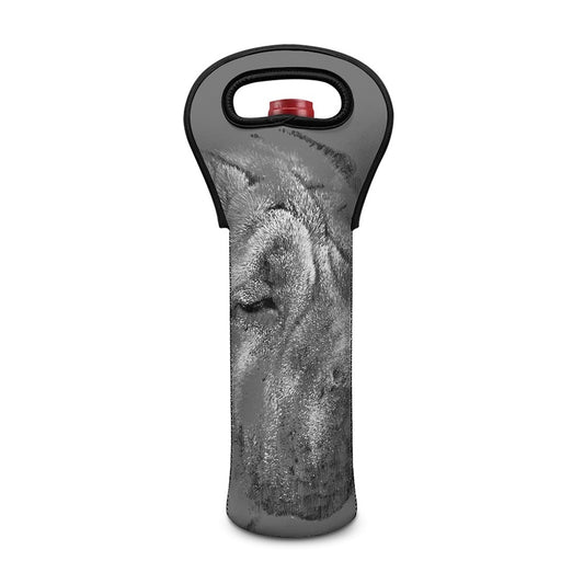 Monochrome Shar Pei Print Single Neoprene Wine Tote