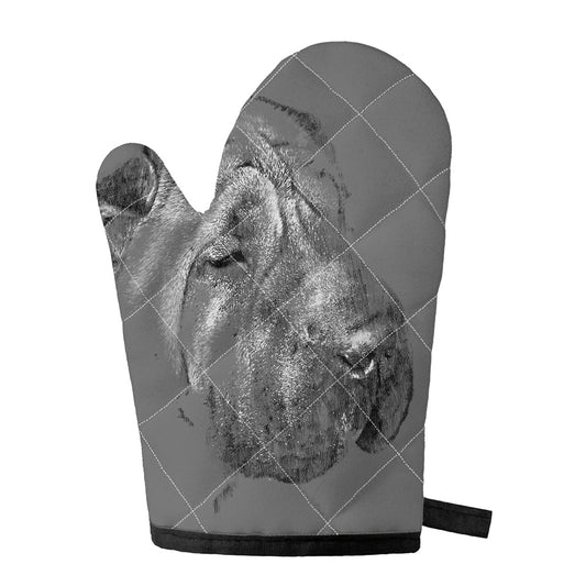 Monochrome Shar Pei Print Single Oven Mitt