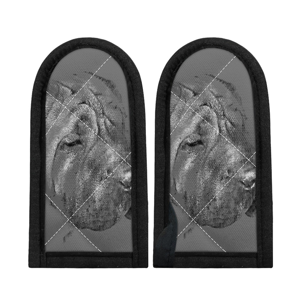 Monochrome Shar Pei Print Skillet Handle Cover