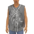 Monochrome Shar Pei Print Sleeveless Baseball Jersey