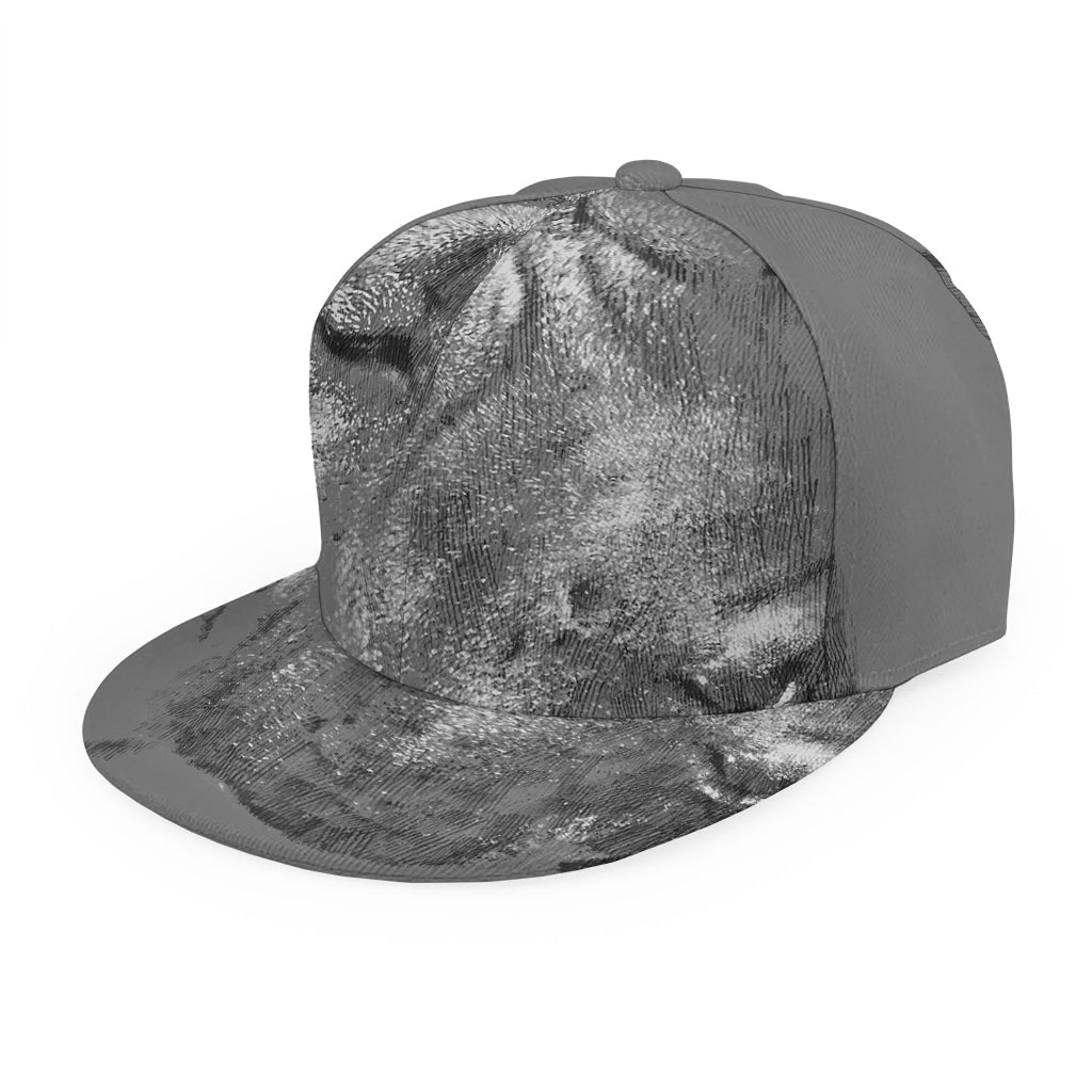 Monochrome Shar Pei Print Snapback Cap