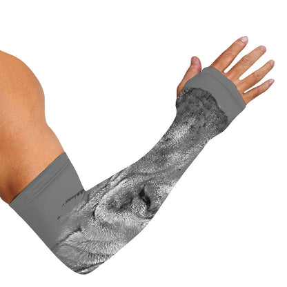 Monochrome Shar Pei Print Sun Protection Arm Sleeves