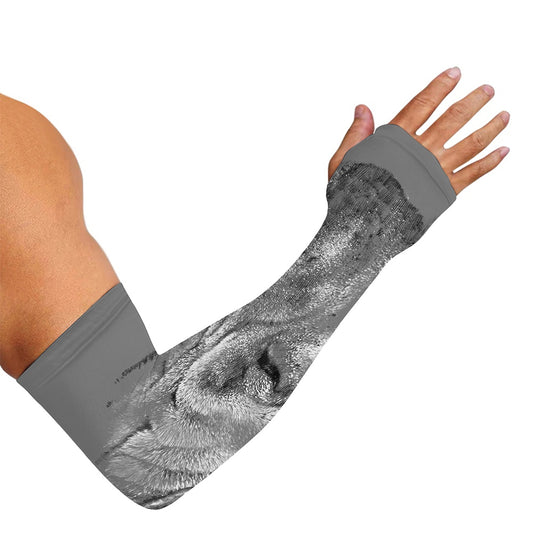 Monochrome Shar Pei Print Sun Protection Arm Sleeves