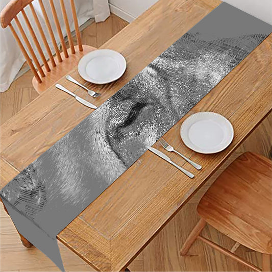 Monochrome Shar Pei Print Table Runner