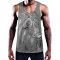Monochrome Shar Pei Print Men's Workout Tank Top