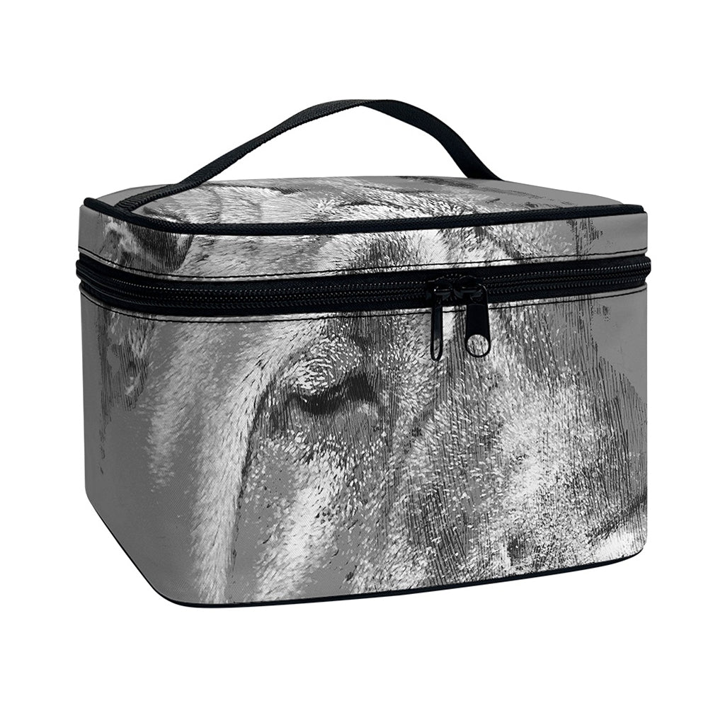 Monochrome Shar Pei Print Travel Makeup Bag