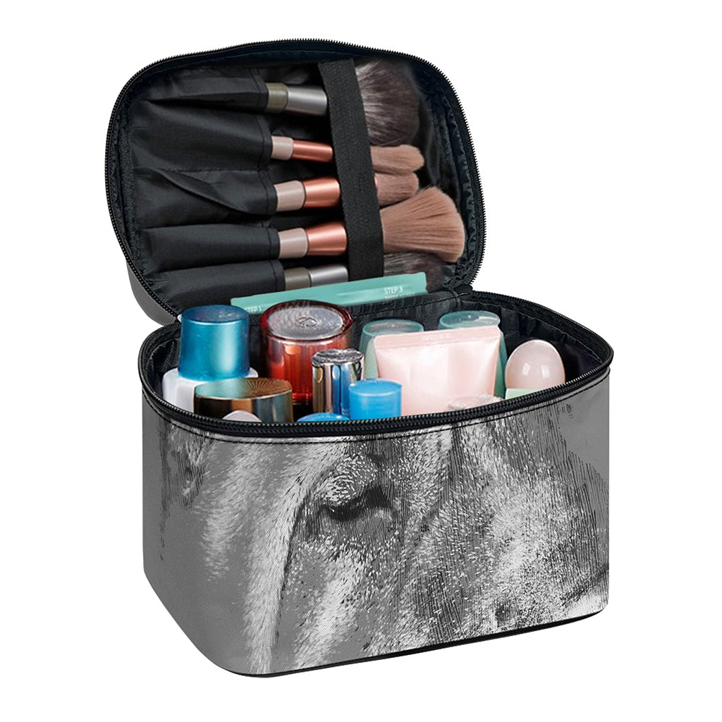 Monochrome Shar Pei Print Travel Makeup Bag