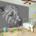 Monochrome Shar Pei Print Wall Sticker