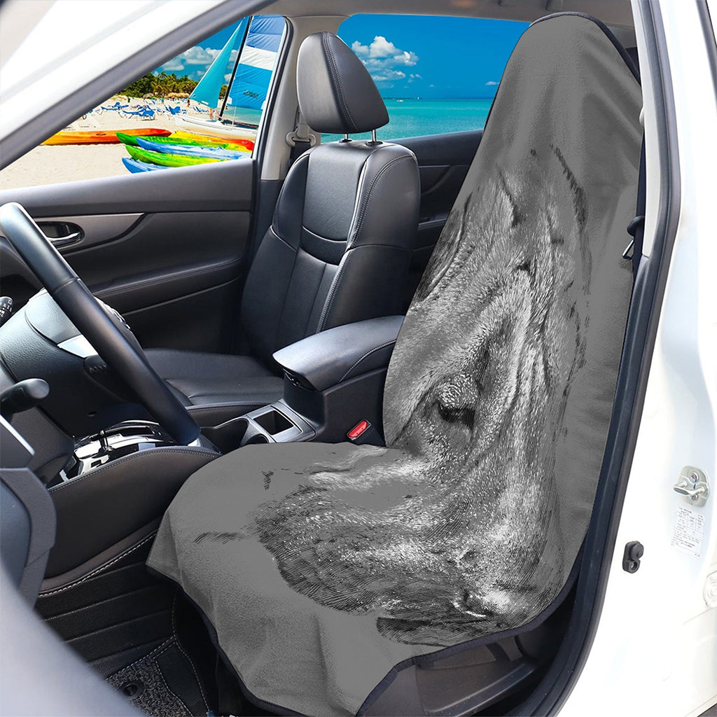 Monochrome Shar Pei Print Waterproof Car Seat Cover