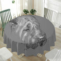 Monochrome Shar Pei Print Waterproof Round Tablecloth