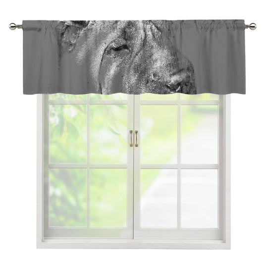 Monochrome Shar Pei Print Window Valance