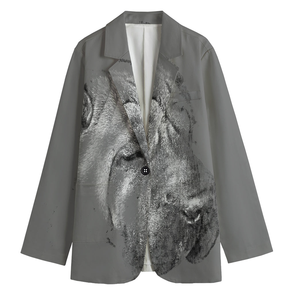 Monochrome Shar Pei Print Women's Blazer