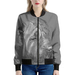Monochrome Shar Pei Print Women's Bomber Jacket