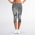 Monochrome Shar Pei Print Women's Capri Leggings