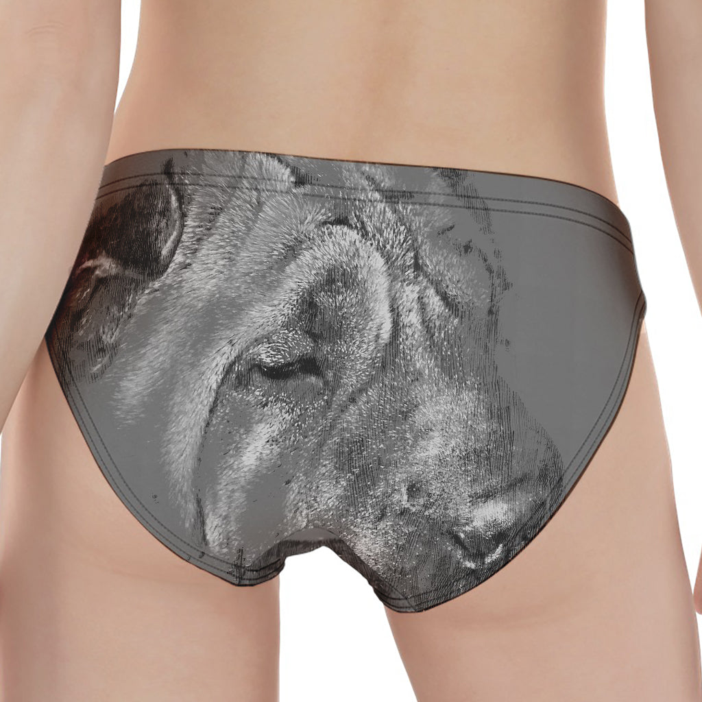 Monochrome Shar Pei Print Women's Panties