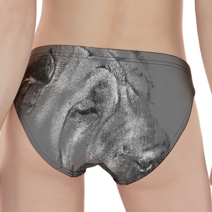 Monochrome Shar Pei Print Women's Panties