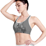 Monochrome Shar Pei Print Women's Sports Bra